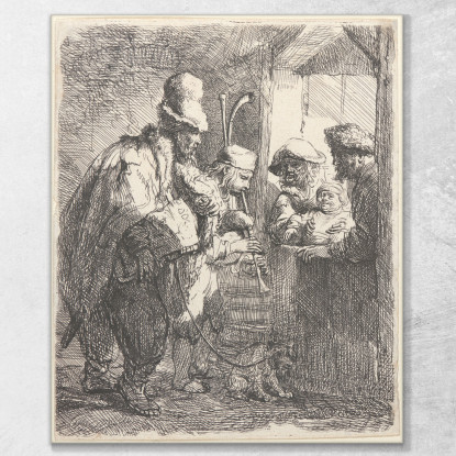 I Musicisti Ambulanti Rembrandt van Rijn rvr248 quadro stampato su tela