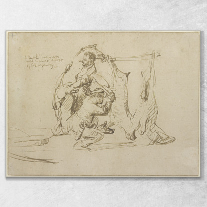 Due Macellai Rembrandt van Rijn rvr265 quadro stampato su tela