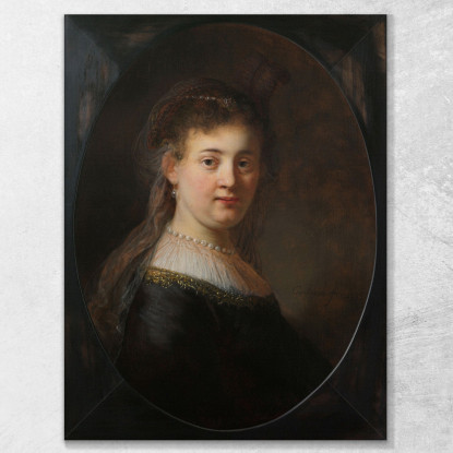 Giovane Donna In Costume Di Fantasia Rembrandt van Rijn rvr275 quadro stampato su tela