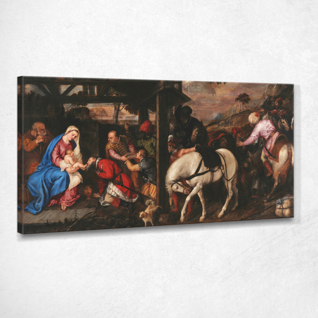 Adorazione Dei Magi Titian Tiziano Vecellio ttn4 quadro stampato su tela Adorazione Dei Magi Titian Tiziano Vecellio ttn4 quadro stampato su tela