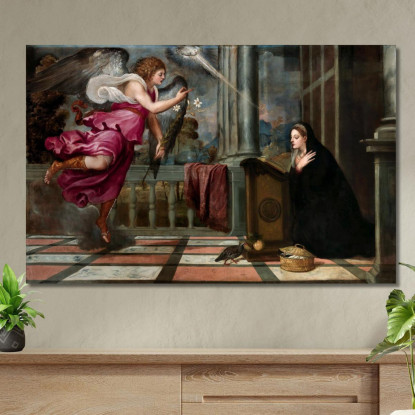 Annunciazione 1540 Titian Tiziano Vecellio ttn8 quadro stampato su tela