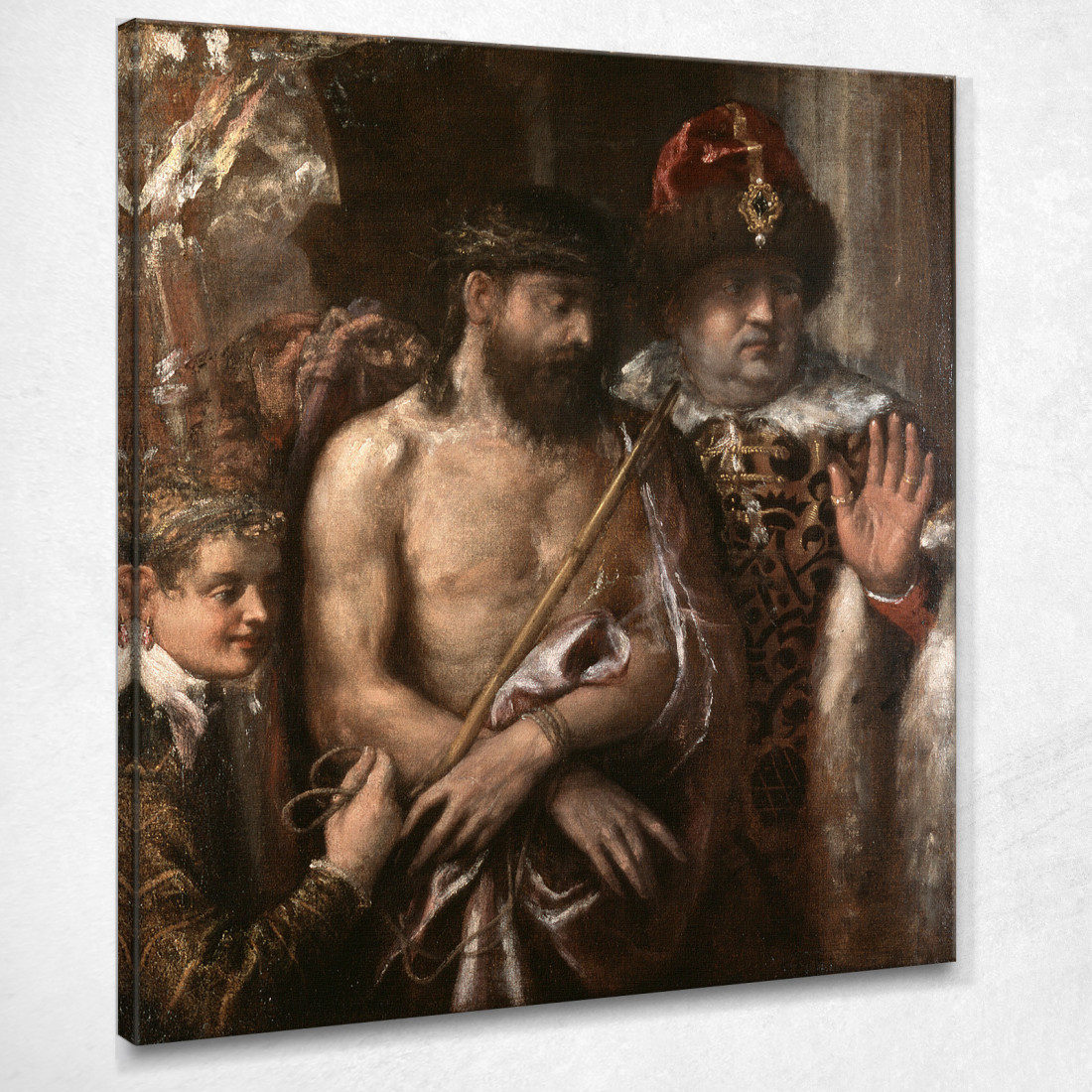 Cristo Mostrato Al Popolo Ecce Homo Titian Tiziano Vecellio ttn15 quadro stampato su tela Cristo Mostrato Al Popolo Ecce Homo Titian Tiziano Vecellio ttn15 quadro stampato su tela