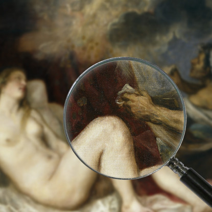 Danae Riceve Il Prado Della Pioggia D'Oro Titian Tiziano Vecellio ttn18 quadro stampato su tela