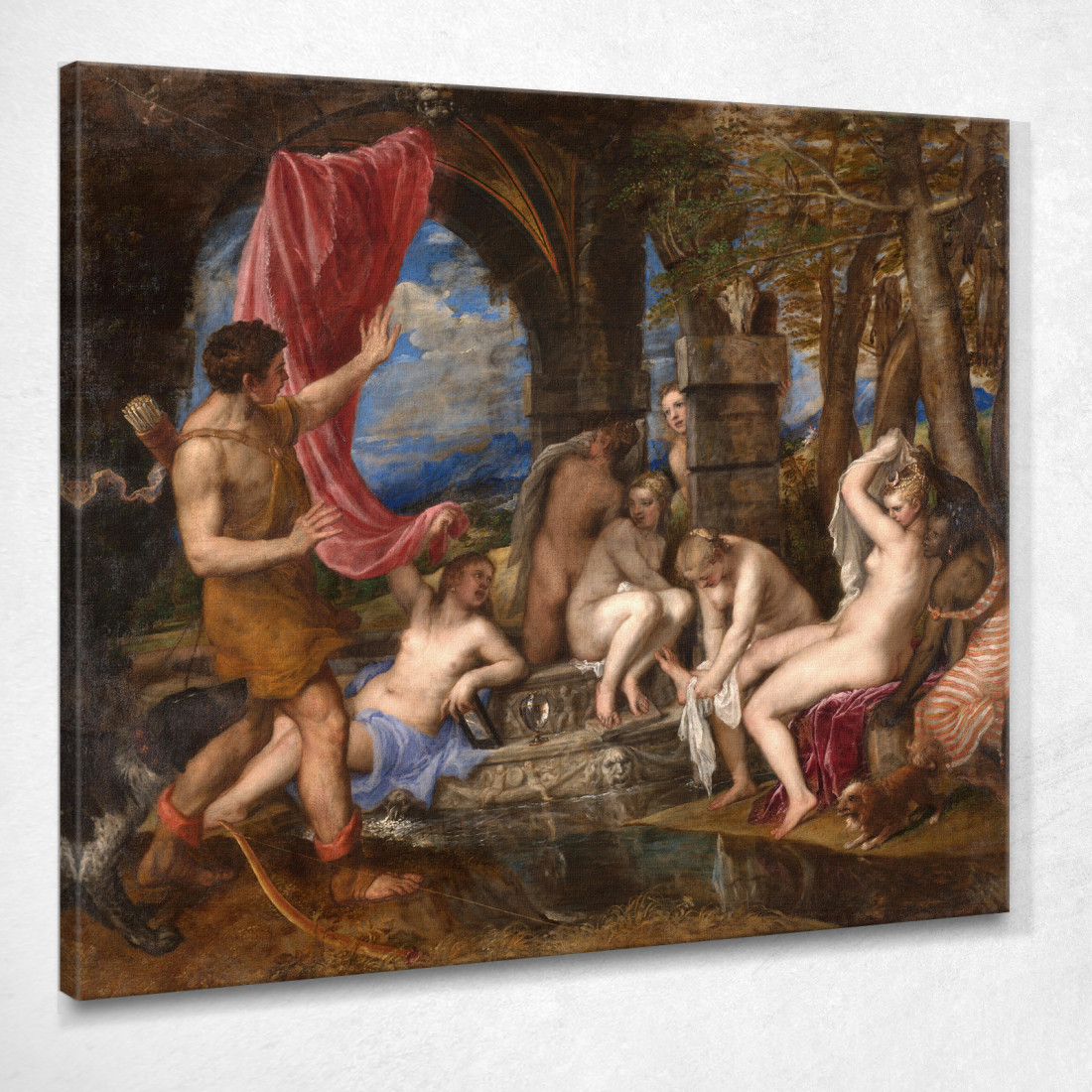 Diana E Atteone Titian Tiziano Vecellio ttn21 quadro stampato su tela Diana E Atteone Titian Tiziano Vecellio ttn21 quadro stampato su tela