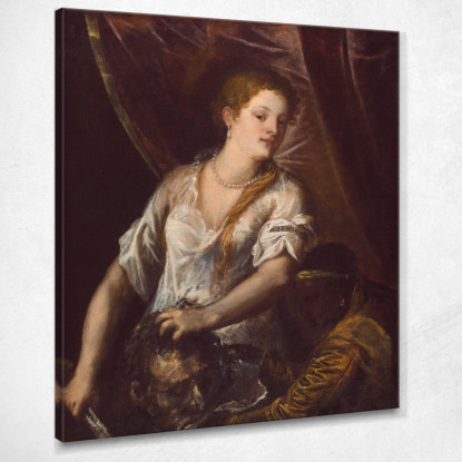 Giuditta E La Sua Serva Con La Testa Di Oloferne Titian Tiziano Vecellio ttn33 quadro stampato su tela