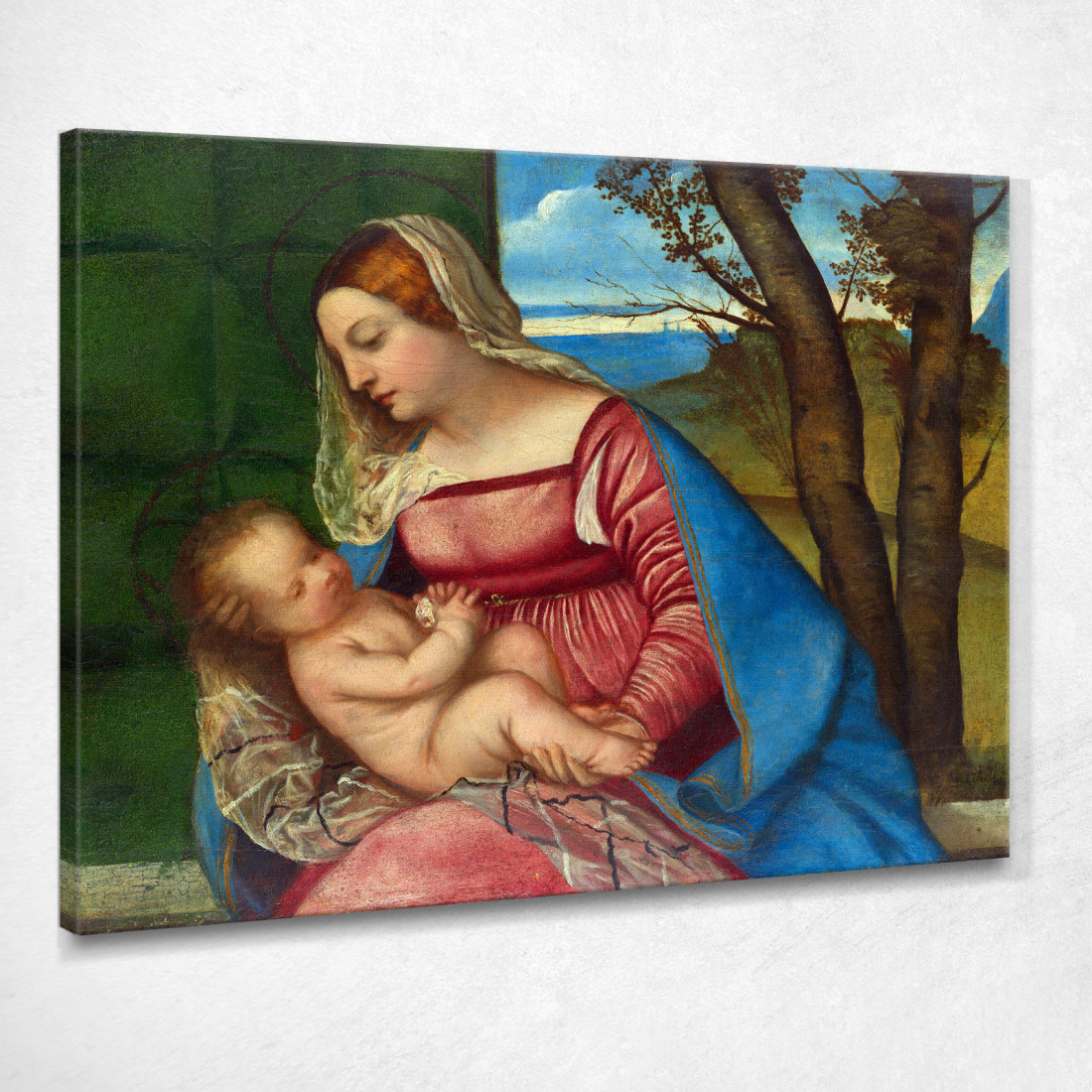 Madonna Col Bambino Titian Tiziano Vecellio ttn36 quadro stampato su tela Madonna Col Bambino Titian Tiziano Vecellio ttn36 quadro stampato su tela
