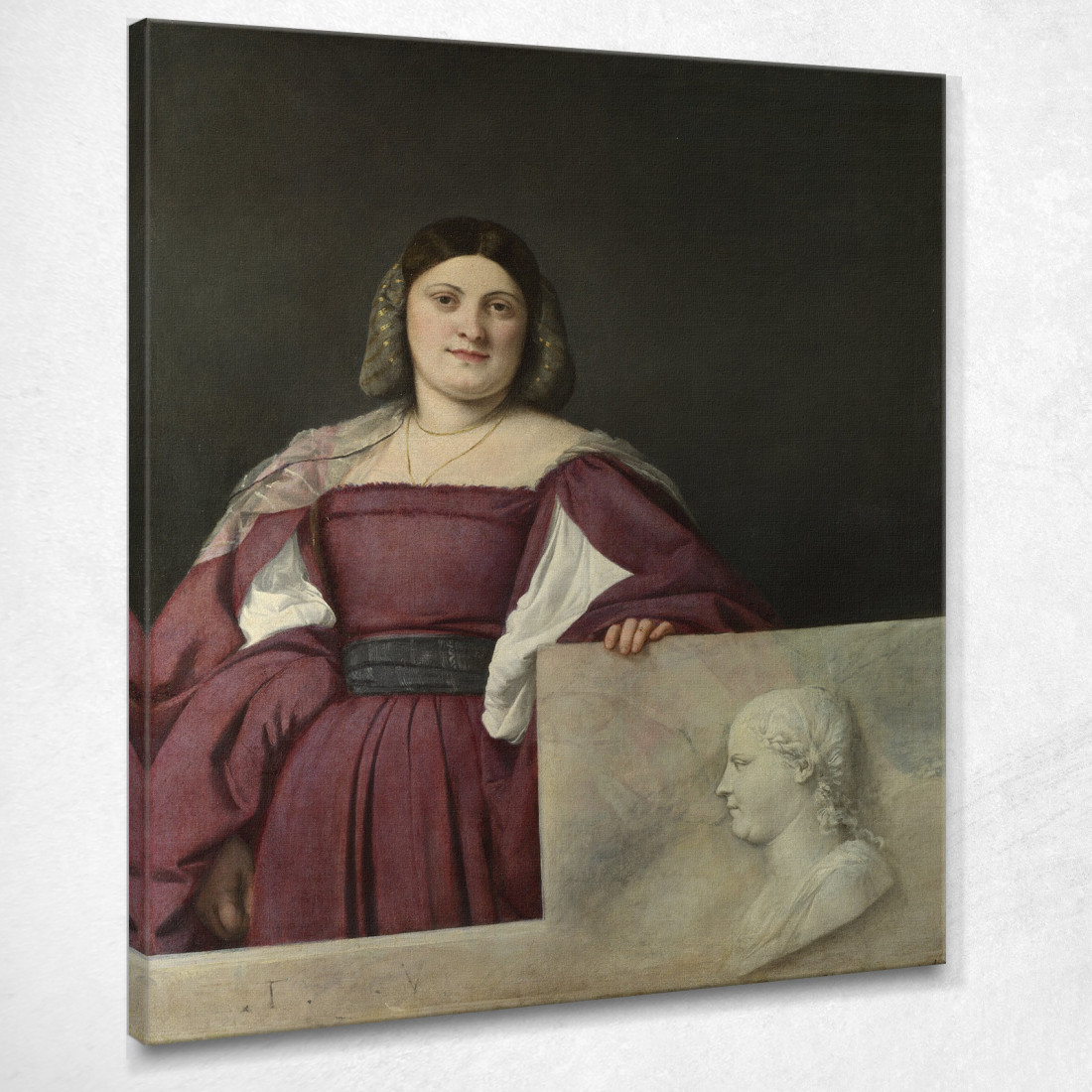Ritratto Di Signora La Schiavona Titian Tiziano Vecellio ttn44 quadro stampato su tela Ritratto Di Signora La Schiavona Titian Tiziano Vecellio ttn44 quadro stampato su tela