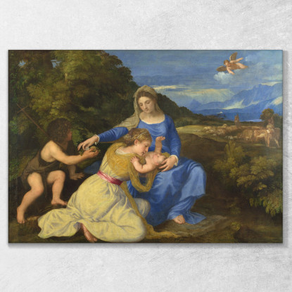 The Aldobrandini Madonna Titian Tiziano Vecellio ttn60 quadro stampato su tela