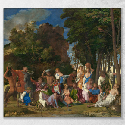 La Festa Degli Dei Titian Tiziano Vecellio ttn63 quadro stampato su tela