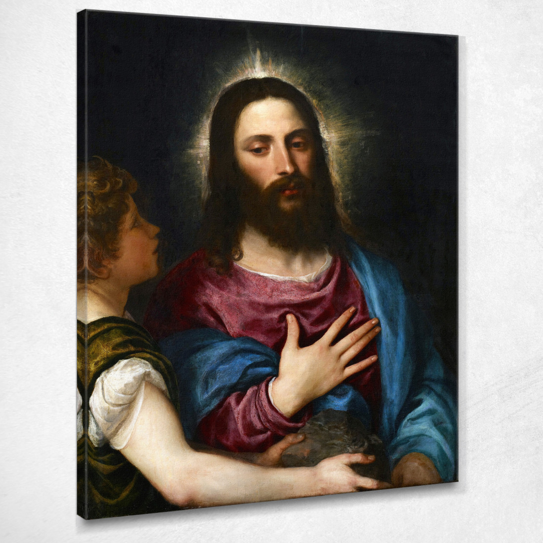 La Tentazione Di Cristo Titian Tiziano Vecellio ttn68 quadro stampato su tela