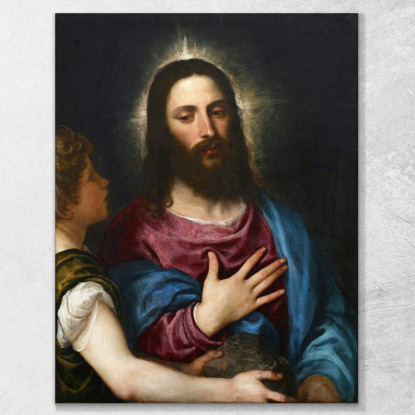 La Tentazione Di Cristo Titian Tiziano Vecellio ttn68 quadro stampato su tela