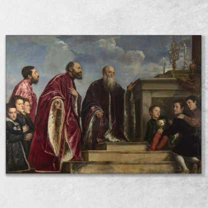 La Famiglia Vendramin Titian Tiziano Vecellio ttn72 quadro stampato su tela