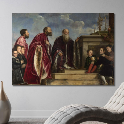 La Famiglia Vendramin Titian Tiziano Vecellio ttn72 quadro stampato su tela