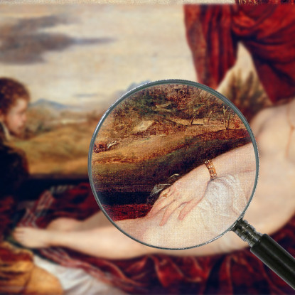 Venere Con L'Organista Titian Tiziano Vecellio ttn79 quadro stampato su tela