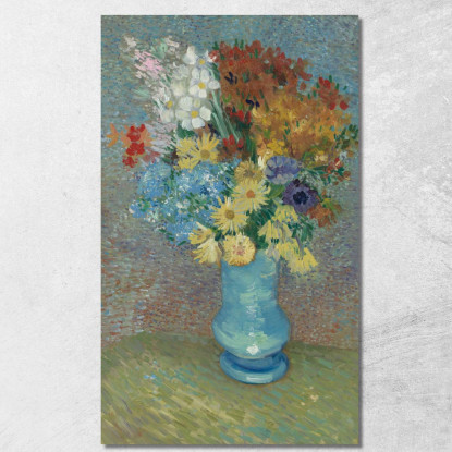Fiori In Un Vaso Blu Vincent van Gogh vvg9 quadro stampato su tela