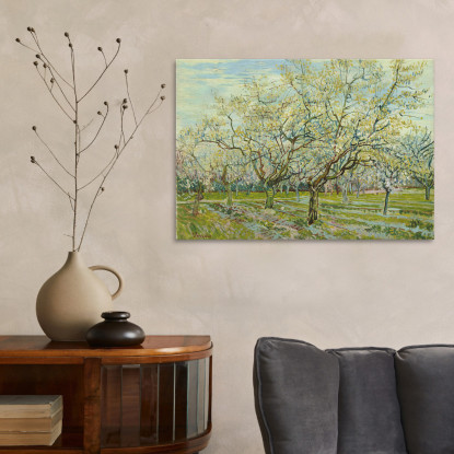 Il Frutteto Bianco Vincent van Gogh vvg52 quadro stampato su tela