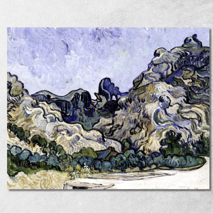 Montagna A Saint-Rémy Vincent van Gogh vvg62 quadro stampato su tela