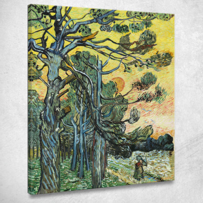 Pini Al Tramonto Vincent van Gogh vvg68 quadro stampato su tela