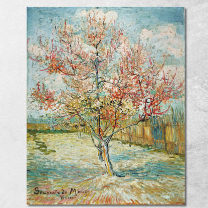 Peschi Rosa Ricordo De Mauve Vincent van Gogh vvg73 quadro stampato su tela