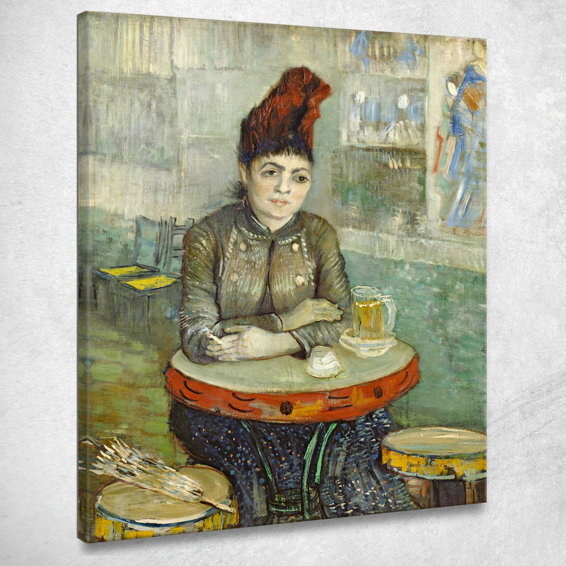 Agostina Segatori Seduta Al Café Du Tambourin Vincent van Gogh vvg89 quadro stampato su tela Agostina Segatori Seduta Al Café Du Tambourin Vincent van Gogh vvg89 quadro stampato su tela