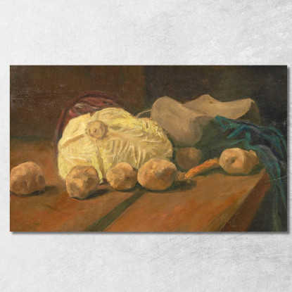 Natura Morta Con Cavolo E Zoccoli Vincent van Gogh vvg102 quadro stampato su tela