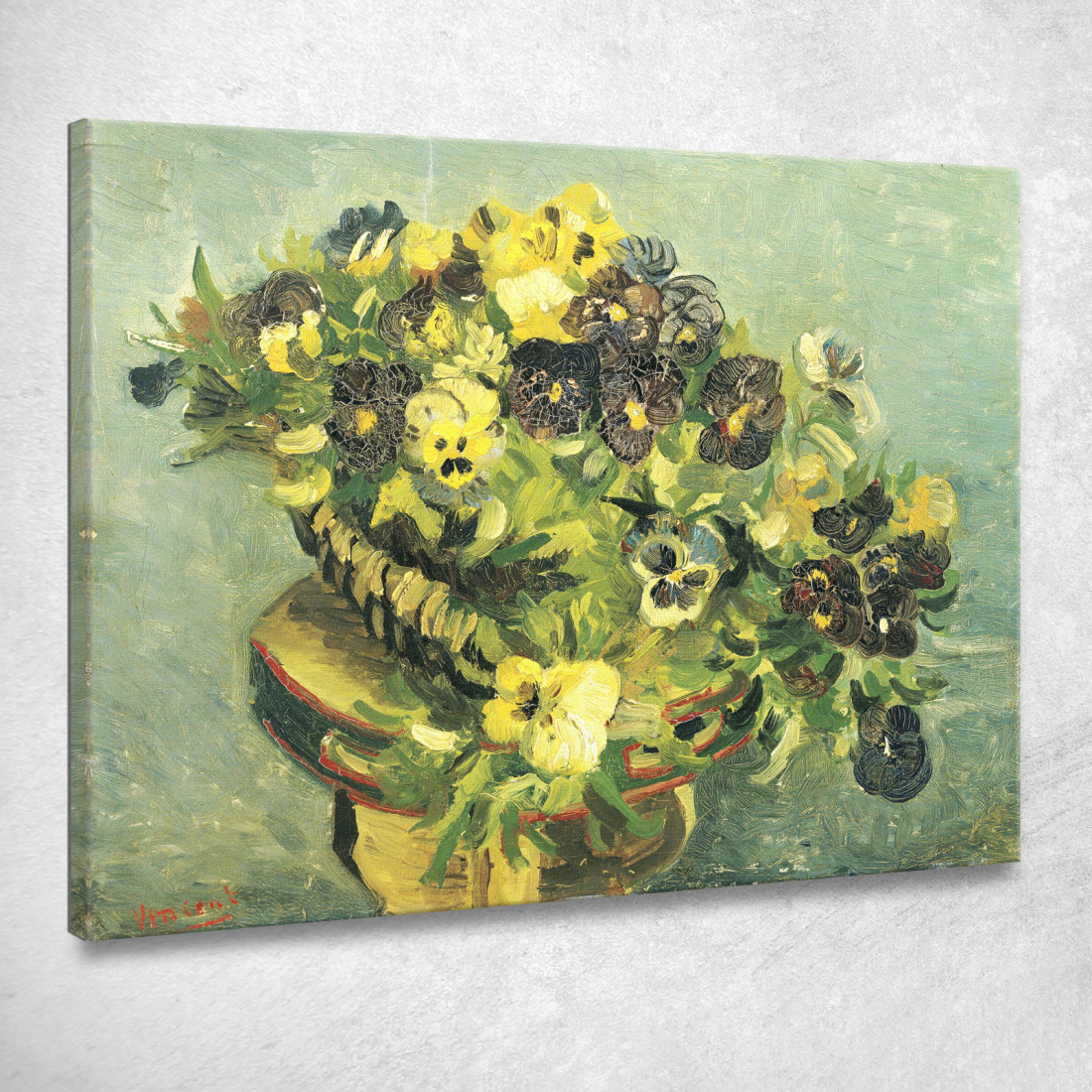 Cesto Di Viole Del Pensiero Vincent van Gogh vvg114 quadro stampato su tela Cesto Di Viole Del Pensiero Vincent van Gogh vvg114 quadro stampato su tela