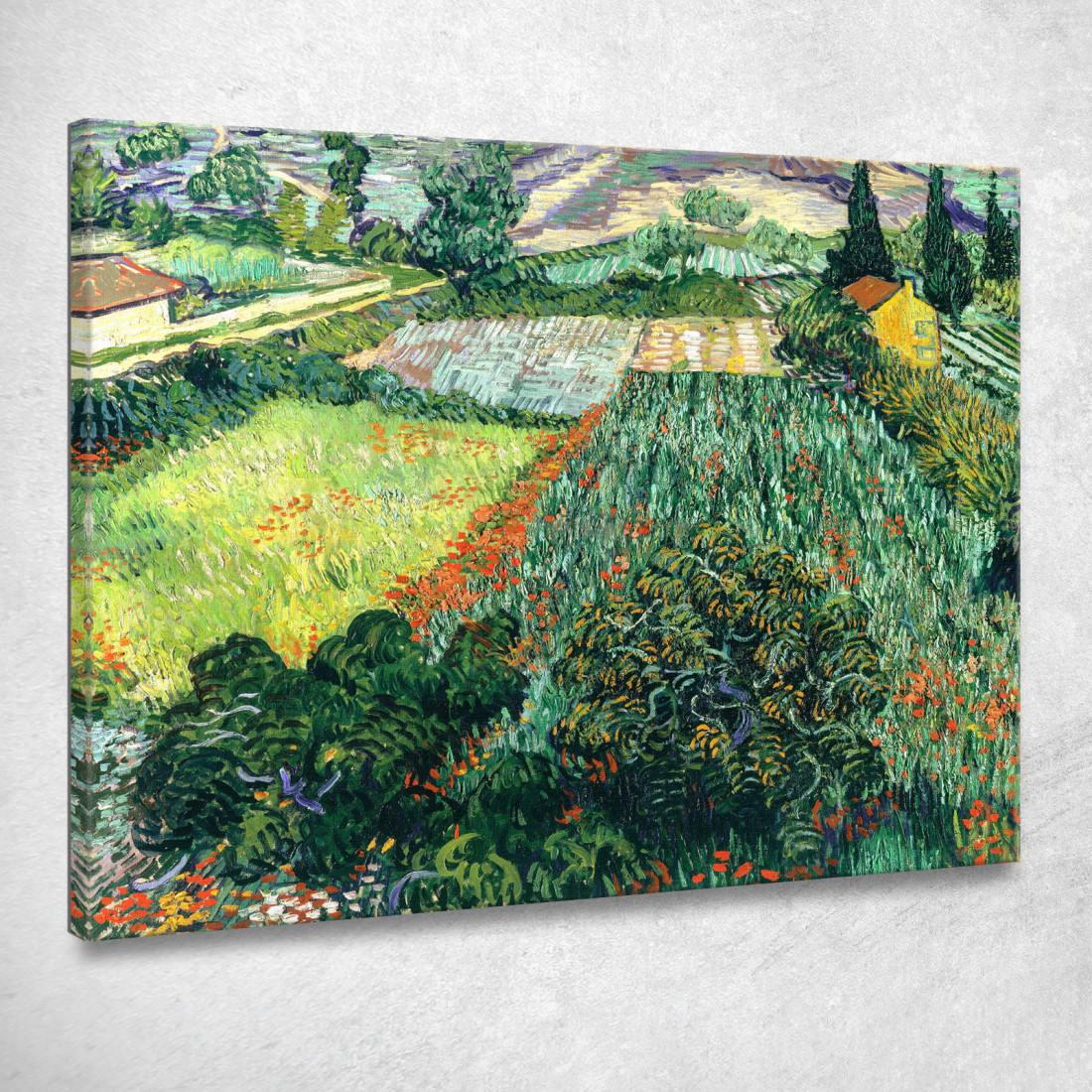 Campo Con Papaveri Vincent van Gogh vvg125 quadro stampato su tela Campo Con Papaveri Vincent van Gogh vvg125 quadro stampato su tela