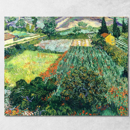 Campo Con Papaveri Vincent van Gogh vvg125 quadro stampato su tela