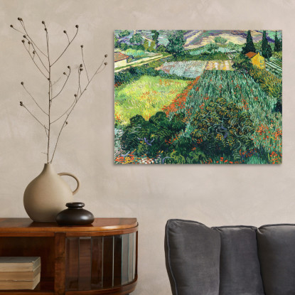 Campo Con Papaveri Vincent van Gogh vvg125 quadro stampato su tela