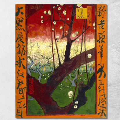 Frutteto Di Prugne In Fiore Dopo Hiroshige Vincent van Gogh vvg127 quadro stampato su tela