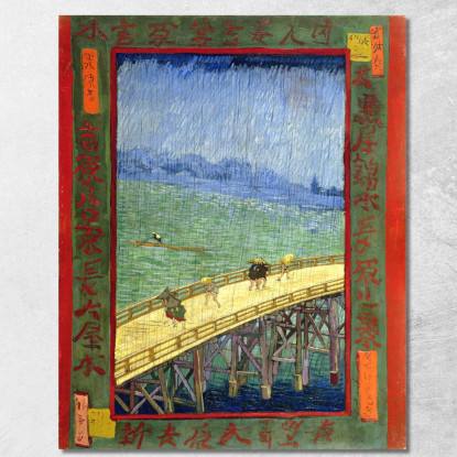 Ponte Sotto La Pioggia Dopo Hiroshige Vincent van Gogh vvg129 quadro stampato su tela