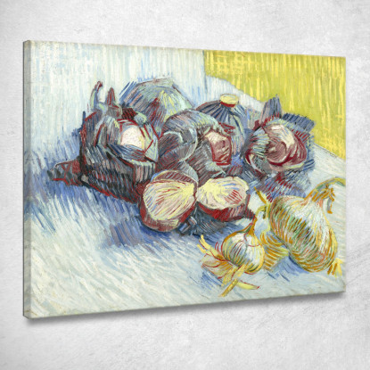 Cavoli Rossi E Cipolle Vincent van Gogh vvg156 quadro stampato su tela