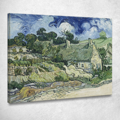 Cottage Con Il Tetto Di Paglia A Cordeville Vincent van Gogh vvg166 quadro stampato su tela