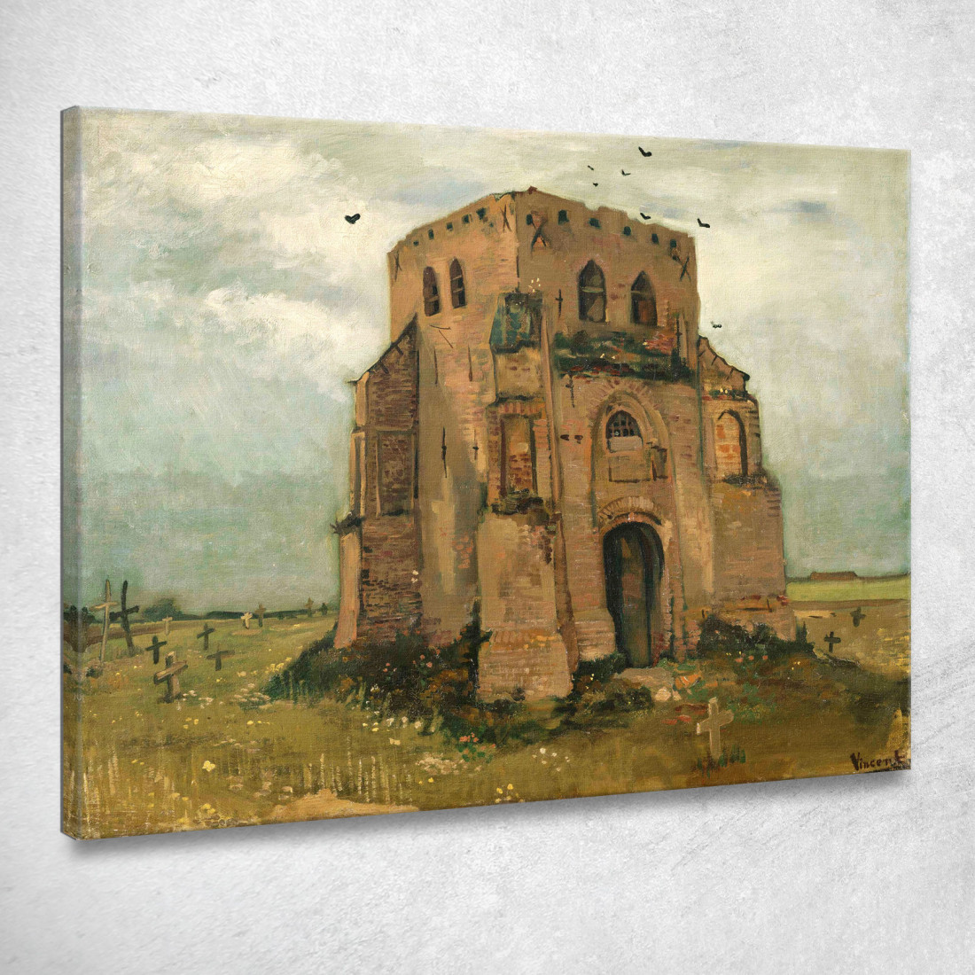 Il Vecchio Campanile Della Chiesa Di Nuenen Vincent van Gogh vvg172 quadro stampato su tela Il Vecchio Campanile Della Chiesa Di Nuenen Vincent van Gogh vvg172 quadro stampato su tela