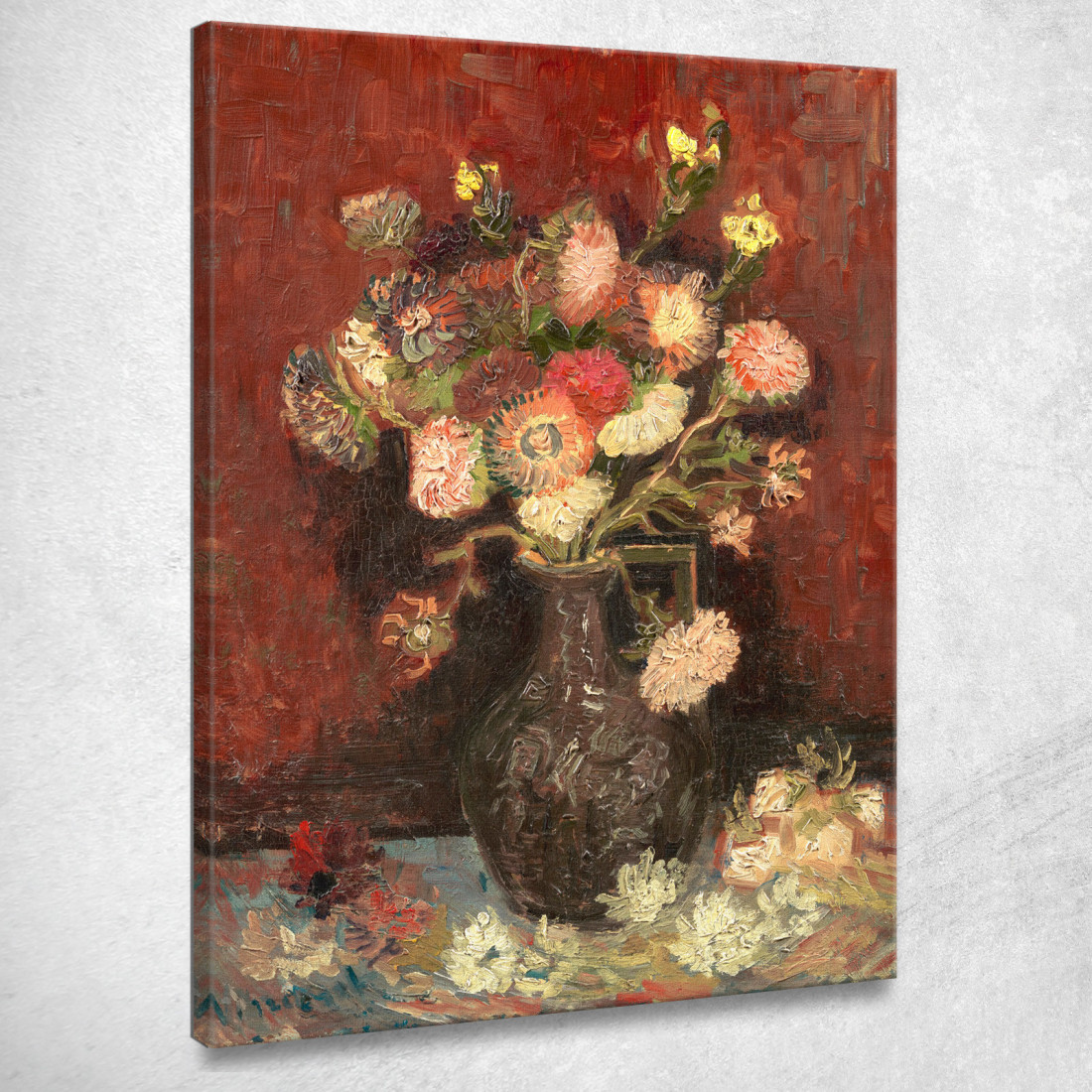 Vaso Con Astri Cinesi E Gladioli Vincent van Gogh vvg180 quadro stampato su tela