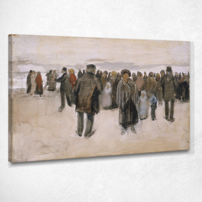 Spiaggia A Scheveningen Vincent van Gogh vvg194 quadro stampato su tela