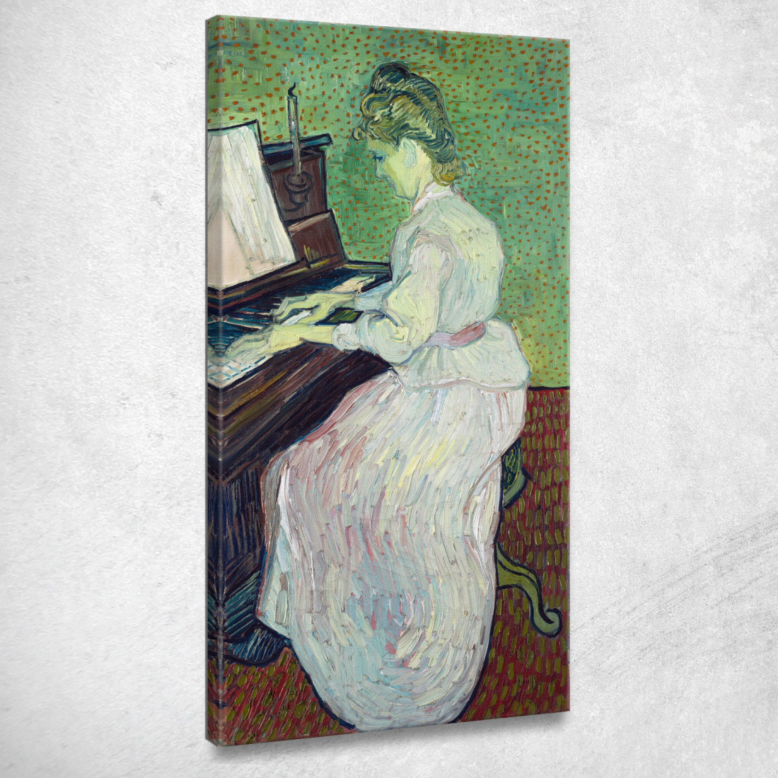 Marguerite Gachet Al Pianoforte Vincent van Gogh vvg241 quadro stampato su tela Marguerite Gachet Al Pianoforte Vincent van Gogh vvg241 quadro stampato su tela