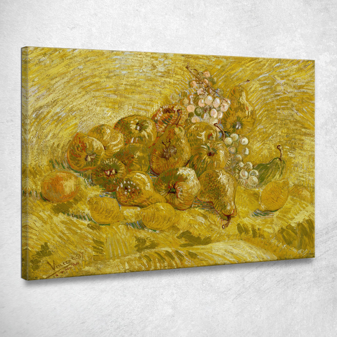 Mele Cotogne Limoni Pere E Uva Vincent van Gogh vvg266 quadro stampato su tela Mele Cotogne Limoni Pere E Uva Vincent van Gogh vvg266 quadro stampato su tela