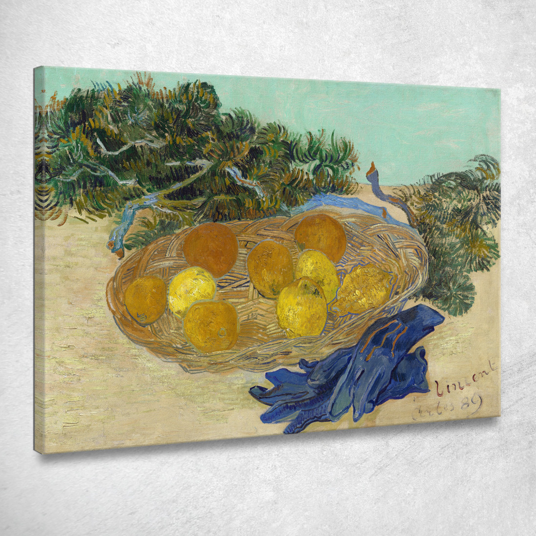 Natura Morta Di Arance E Limoni Con Guanti Blu Vincent van Gogh vvg276 quadro stampato su tela Natura Morta Di Arance E Limoni Con Guanti Blu Vincent van Gogh vvg276 quadro stampato su tela