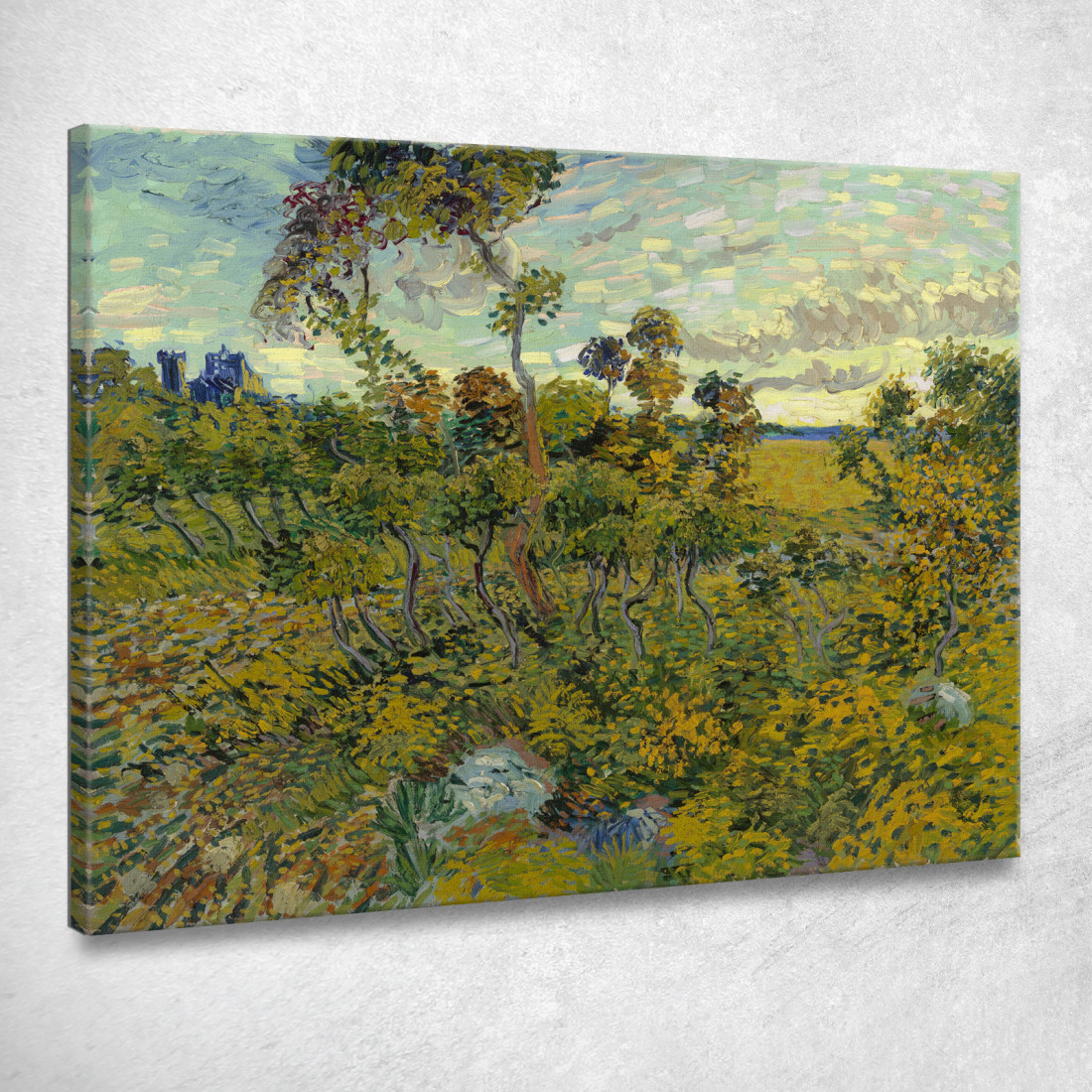 Tramonto A Montmajour Vincent van Gogh vvg279 quadro stampato su tela