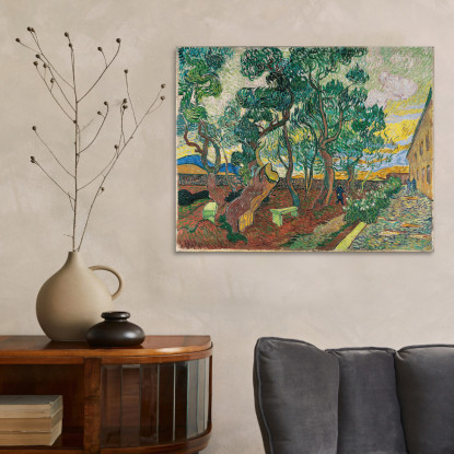 Il Giardino Dell'Ospedale Saint-Paul Vincent van Gogh vvg286 quadro stampato su tela