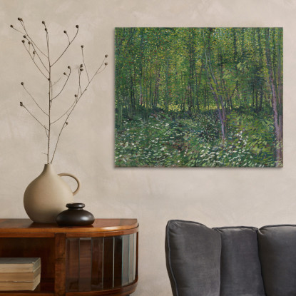 Alberi E Sottobosco Vincent van Gogh vvg302 quadro stampato su tela