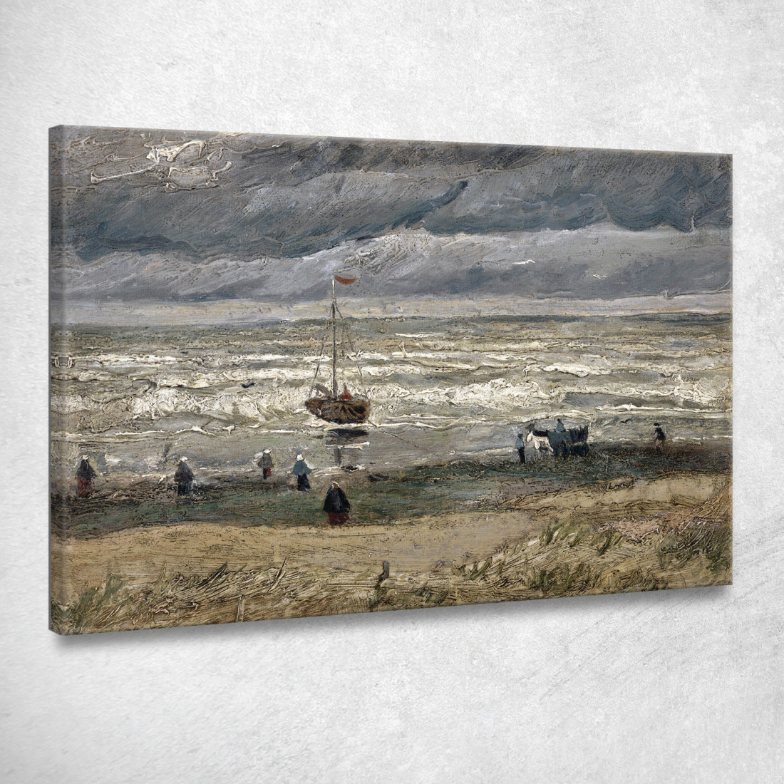 Spiaggia A Scheveningen Durante La Tempesta Vincent van Gogh vvg316 quadro stampato su tela Spiaggia A Scheveningen Durante La Tempesta Vincent van Gogh vvg316 quadro stampato su tela