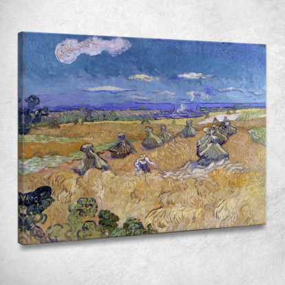 Campi Di Grano Con Reaper Auvers Vincent van Gogh vvg338 quadro stampato su tela