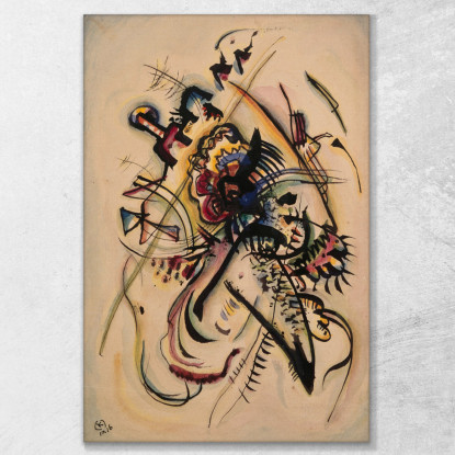 A Una Voce Con Una Sola Voce 1916 Wassily Kandinsky wk7 quadro stampato su tela