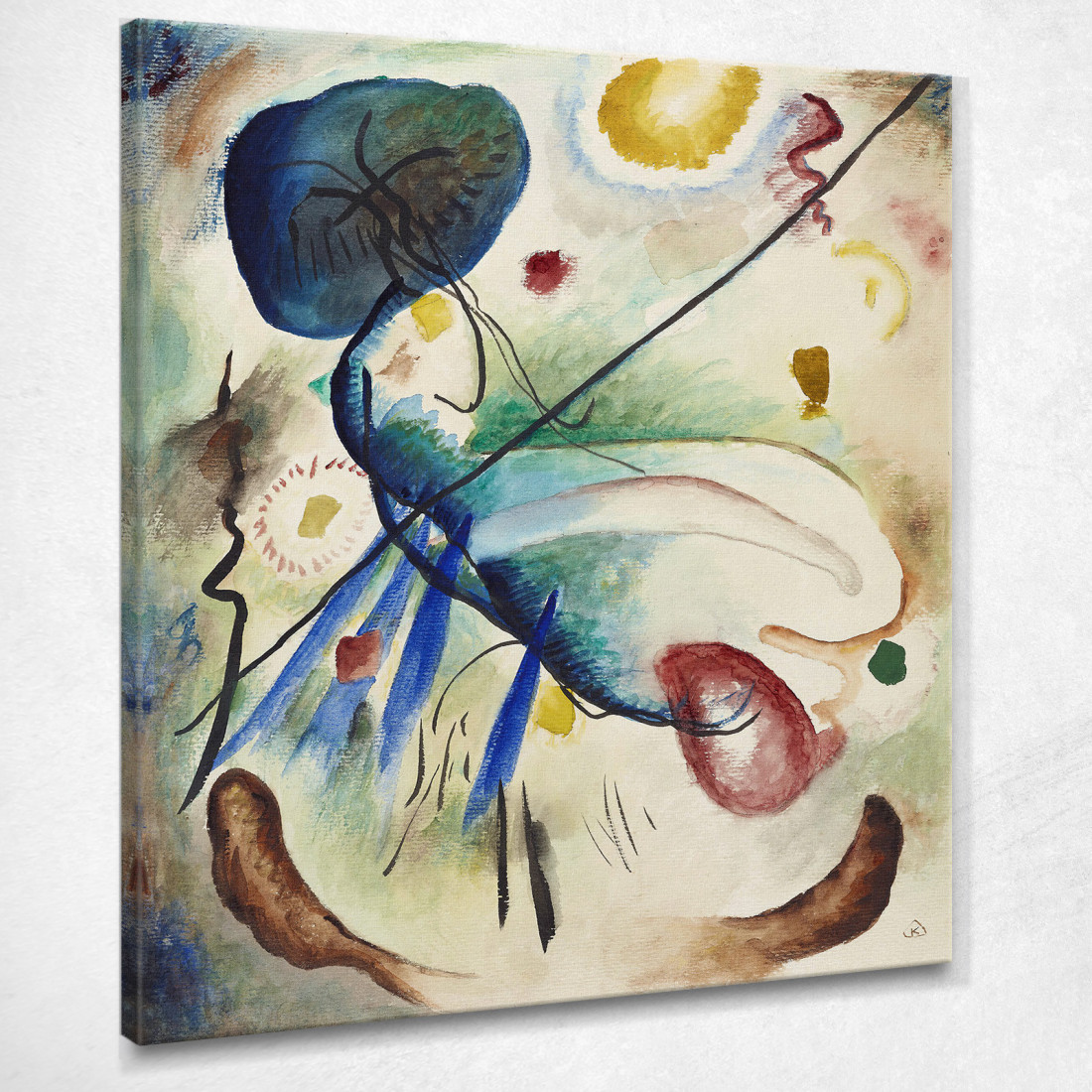 Acquerello Con Tratto Wassily Kandinsky wk11 quadro stampato su tela Acquerello Con Tratto Wassily Kandinsky wk11 quadro stampato su tela