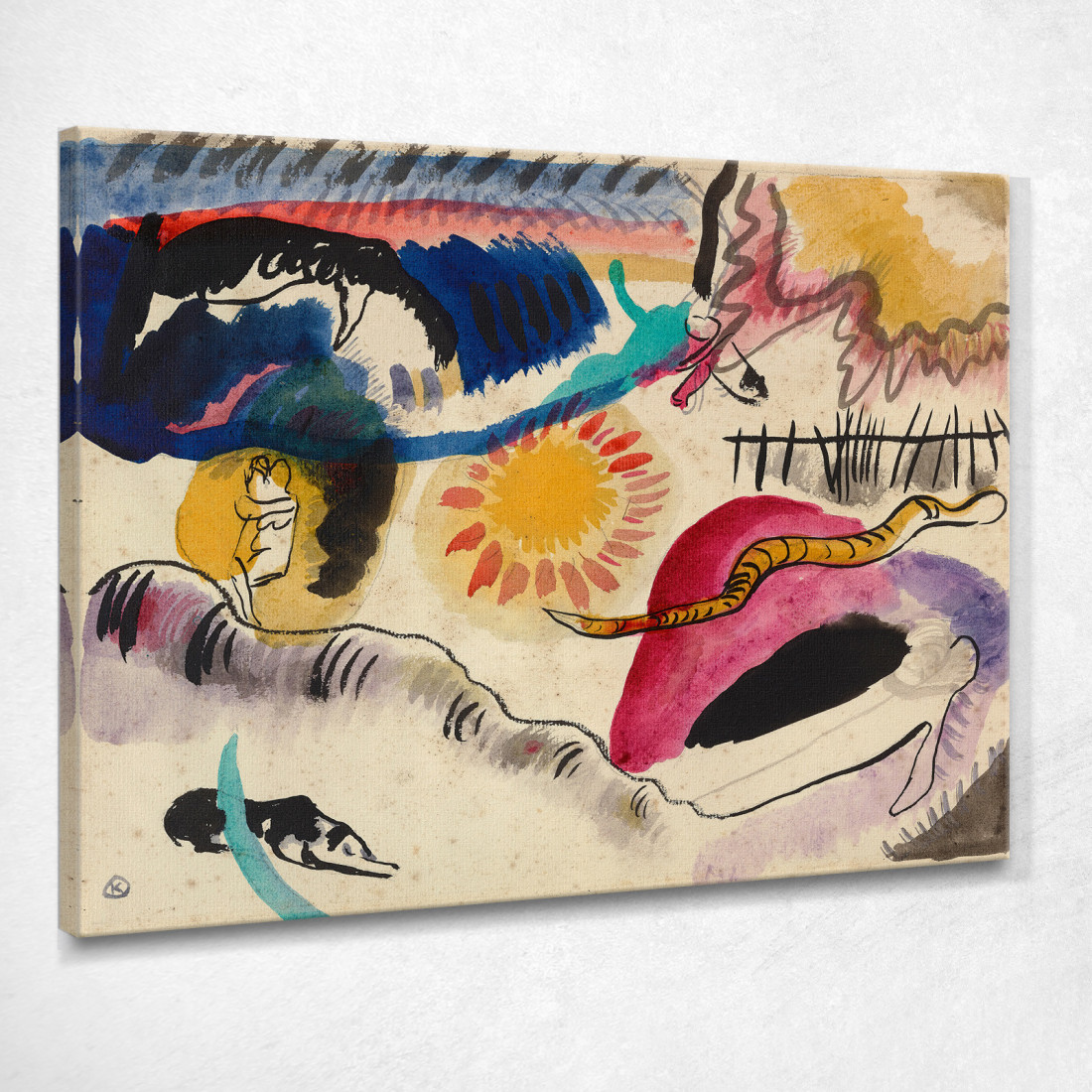Acquerello N. 3 Giardino Dell'Amore Wassily Kandinsky wk12 quadro stampato su tela Acquerello N. 3 Giardino Dell'Amore Wassily Kandinsky wk12 quadro stampato su tela