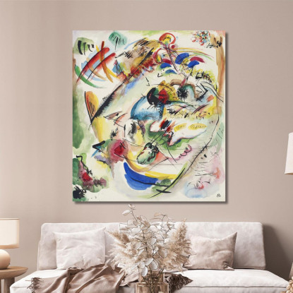 Bozza Di Dreamy Improvisation Wassily Kandinsky wk51 quadro stampato su tela