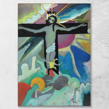 Cristo Crocifisso Wassily Kandinsky wk67 quadro stampato su tela