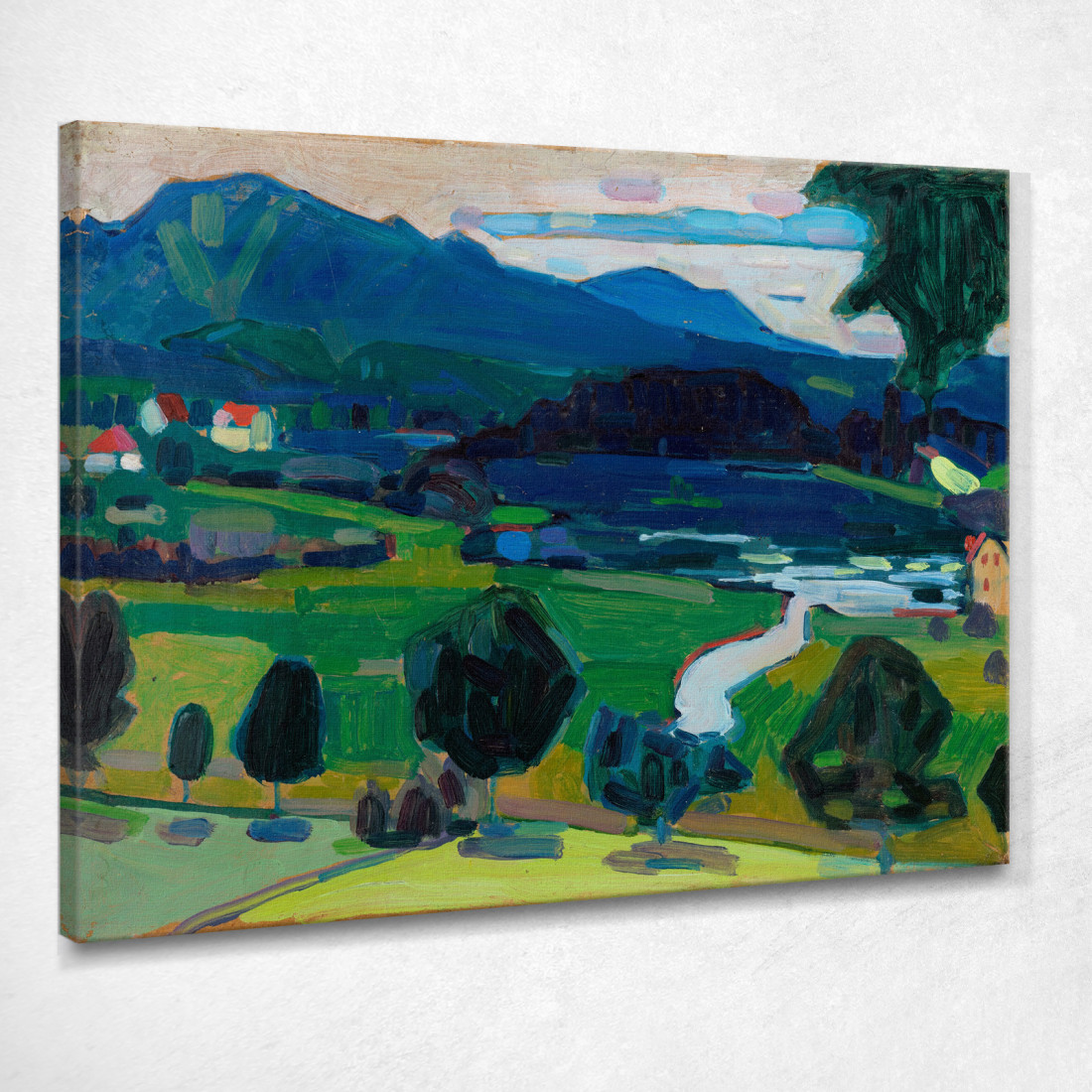 Murnau Vista Sullo Staffelsee Wassily Kandinsky wk168 quadro stampato su tela Murnau Vista Sullo Staffelsee Wassily Kandinsky wk168 quadro stampato su tela